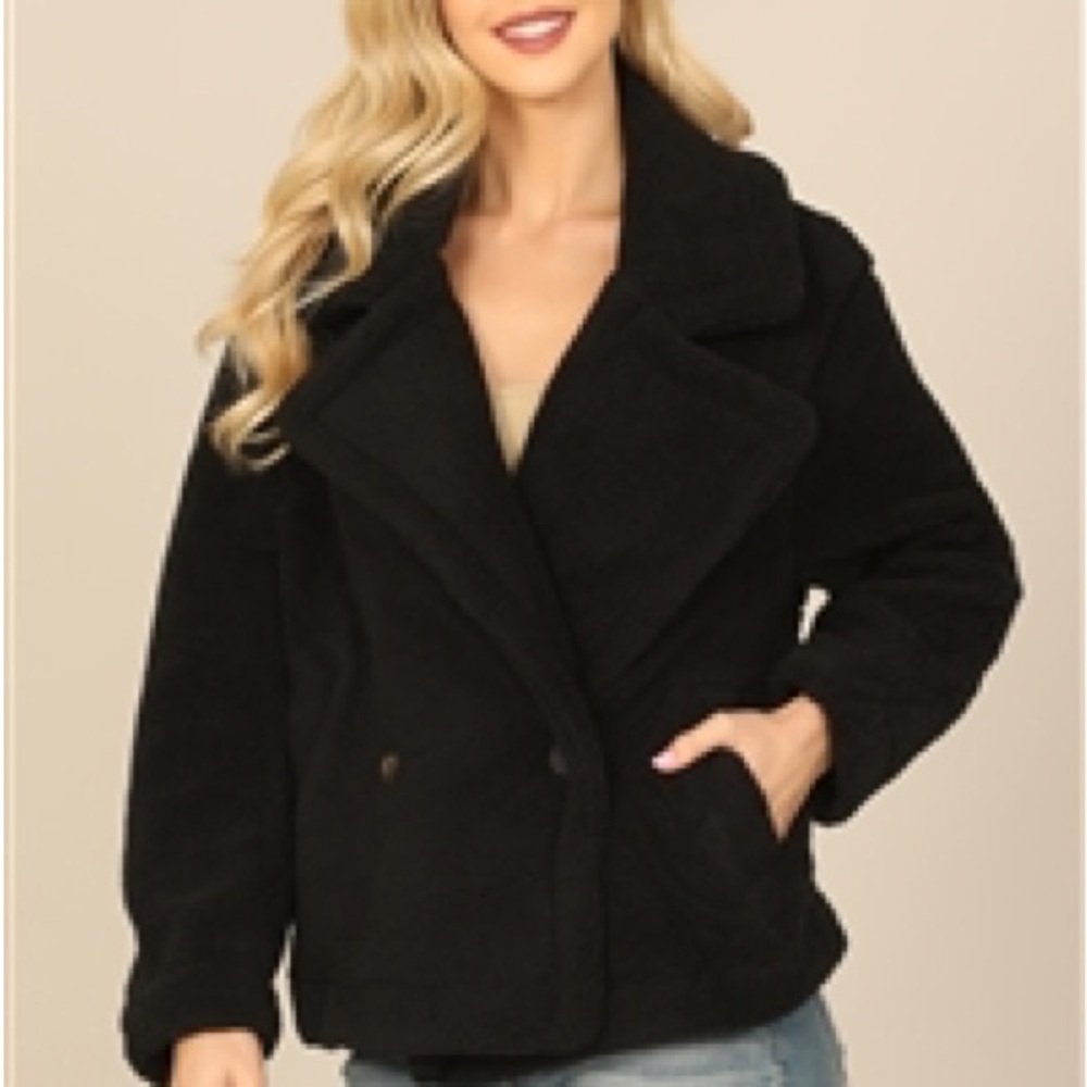 Black Fleece Double Breasted Jacket NWT